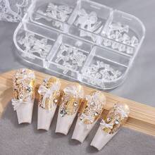 Transparent Soft Carved Bow Nail Art Charms, Boxed Mixed Style 3D Transparent Nail Decorations, Suitable For Press-On And Natural Nails DIY Nail Accessories - White - View 8