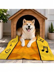 2D Flat Print - 1pc Cute Paw Yellow Theme Design Pet Blanket - Suitable For Cats, Dogs Or Small Dogs - 70*100cm - View 4