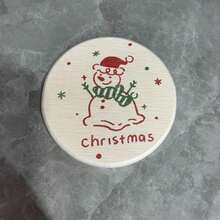 Christmas Heat-Resistant Hard Silicone Round Coffee Cup Coaster, Absorbent Desk Mat For Office And Home - Multicolor - View 11