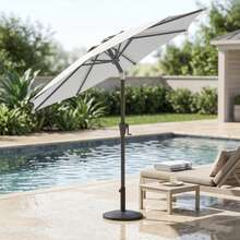SONGMICS Outdoor Parasol, Stand And Base - White - View 2