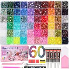 Bộ đá đính Sparkling 48.000 viên 24/60 màu nhựa resin, đá rhinestone mặt phẳng nhiều màu, kèm 4 chai keo B7000 10ml, quà tặng Giáng sinh sinh nhật cho nữ, trang trí phòng đính đá - Đá đính DIY - Xem 12