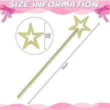 4pcs Gold Star Magic Wand & Crown Set, Festival Party Costume Accessories, Stage Theme Photography Decoration Props - Gold - View 3