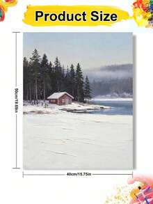 1pc Winter Scenery DIY Oil Painting By Numbers, Canvas Painting DIY Crafts, Adult Home Decoration, Holiday Gift. - Sets - View 10