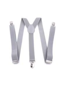 1pc Solid Color Men's Suspenders, With 3 Strong Clips, Adjustable - Multicolor - View 12