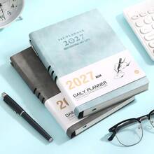 2027 Daily Planner, A5 Hardcover 365 Days One Page Per Day Plan Book With Color Tabs, Time Management Agenda Notebook For Office School Business - A5 - View 4