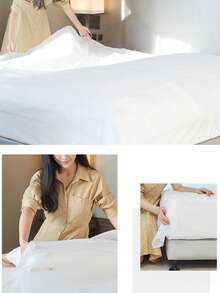 4pcs Disposable Portable Travel Bedding Set, Hotel Disposable Bedding, Business Travel Bedding, Essential Bedding For Travel Hotels, Hospitals, Trains And Camping, Disposable Bedding Set, Large Size Disposable Travel Bed Sheets, Use And Discard After Use - White - View 5