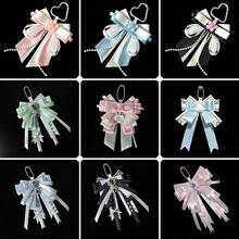 1pc Polka Dot Ribbon Multi-Layer Bow Bag Charm, Anime Cosplay Concert Fan Support Ita Bag Accessory, Lace Trim Beaded Chain Lanyard Heart Buckle Flower Decor Handmade Jirai Kei Girl Idol Support Decoration Pendant - A - View 11