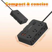 JcBlaon Stopkontak Pelindung Lonjakan Arus 5 kaki dengan 4 Port USB (2 USB-C), Perpanjangan Stopkontak Lebar 6 inci, Dapat Dipasang di Dinding, Steker Pipih Ultra Tipis - Steker Tipe B AS (110-127V) - View 5