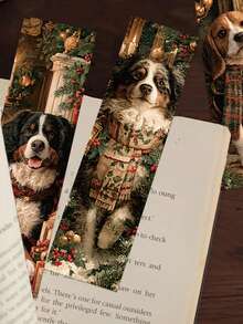 30pcs Christmas Puppy Bookmarks Artistic Page Holders, Reading Marker Cards-Perfect For Birthdays, Education, And Encouraging Book Lovers; Reading Marker Cards For Book Page Marking; Paper Labels; Gifts For Book Lovers - View 11