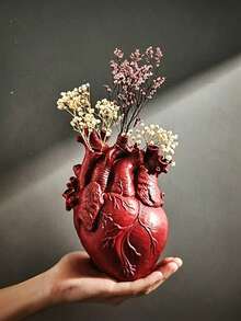 Designer Heart-Shaped Home Decor Vase - Red - View 4