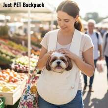 Hands-Free Pet Carrier, Suitable For Small Dogs And Medium Cats, Breathable Cat Carrier, Adjustable Shoulder Strap, Washable Bottom, Cute Bear Ear Design, Perfect For Outdoor Walks And Travel - Multicolor - View 2
