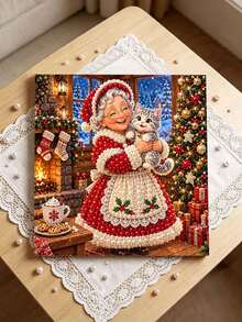 Handmade Pearl Painting Set With Frame, Christmas Penguin Pattern Design, Full Set Of Hand Tools, Wall Decoration, Christmas Gifts. - A - View 2