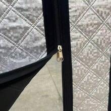 Black Thick Medium Opening Cotton Zipper Curtain, Windproof, Cold Proof, Blackout, Fully Sealed Household Window - Black-edged Zipper - View 4