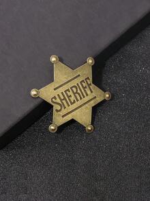 1pc [Promotion] Gold And Silver Metal Sheriff And Deputy Sheriff Badges - Vintage Style Star-Shaped Badges For Role Play And Collection - Multicolor - View 7