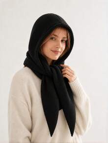 1pc Women's Warm Knitted Hat Scarf Headwear Neck Warmer, Autumn/Winter - Multicolor - View 7
