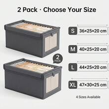 2pcs Folding Storage Box Wardrobe Organizer Clothes Storage Boxes Foldable Bags - VJN0480-L - View 6