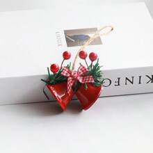 Dekorasi Liburan Natal Lonceng Ganda Liontin Pohon Natal Aksesoris Buatan Tangan DIY Ornamen Gantung Lonceng Logam - Beraneka warna - View 7