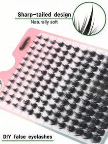 156 Bundles D Curl Thick Cluster Lashes, Large Capacity Eyelash Storage Box, Fluffy Curly Individual Lash Clusters, Bold Voluminous DIY Lash Extensions, Dense Eye Makeup Look, Easy To Apply Single Cluster Lashes Ideal For Beginners - D - View 4