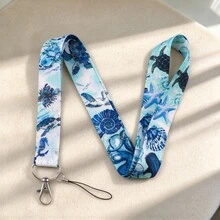 Cartoon Animal Lanyard, Ocean Turtle, Bunny & Dachshund Print Neck Strap, Phone Lanyard ID Card Holder Key Chain For Man Women - Multicolor - View 5