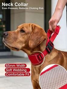 Tactical Dog Collar With Handle, Adjustable With Reflective Strip, Suitable For Medium And Large Dogs, Suitable For Walking And Training - Multicolor - View 2