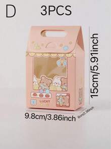 3/6/12/24pcs Cute Cartoon Window Gift Bags, Small Cookie Boxes, Colorful Candy Containers, Handheld Party Gift Boxes, Suitable For Back To School Season, Birthdays, Weddings, Graduations, Summer Parties - Multiple Occasions - Multicolor - View 15