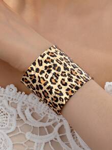 1pc Shiny Open Cuff Bracelet With Hammered Texture Hollow Design - Open Bracelet - View 8