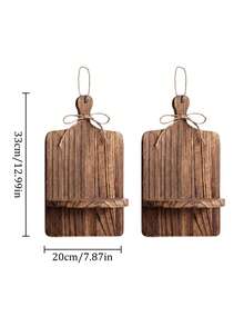 1pc Wooden Cutting Board Wall Shelf Set, Hanging Display Rack With Jute Bow, Farmhouse Floating Organizer, For Living Room Bedroom Bathroom Entryway Home Decor Gift - View 9