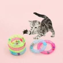 20 buah Mainan Cincin Kucing Jala Warna-warni dengan Lonceng Terintegrasi, Cincin Hiburan Interaktif untuk Kucing, Cocok untuk Anak Kucing, Tahan Gigitan dan Cakar, Mainan untuk Menggigit Hewan Peliharaan, Mainan Ringan untuk Dikejar-kejar, Cocok untuk Kucing Dalam Ruangan, Aksesori Hewan Peliharaan Tahan Lama Ukuran 5,5 cm/2,16 inci, Set Permainan Penghilang Kebosanan. - MultiWarna - View 4