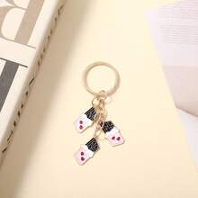 1Pc Cute Y2K Coquette Heart Keychain, Aesthetic Enamel Rose Chocolate Pendant, Kawaii Keyring For Women Girls - Multicolor - View 4