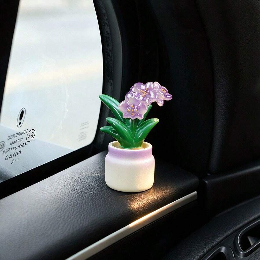 1 buah Hiasan Mobil Mini Pot Bunga Realistis Kreatif, Dekorasi Interior Mobil DIY, Dekorasi Meja Kantor, Hadiah Liburan, Hadiah Terbaik untuk Pecinta Tanaman - Bunga-bunga kecil dalam pot - View 1