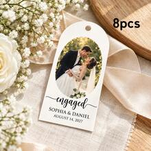 8/16/24pc Personalized Photo Wedding Favor Tags, Custom Thank You Gift Tags For Bridal Showers, Candy Bags And Wedding Guest Favors, Bulk Party Favors - Multicolor - View 15