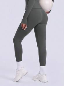 NcmRyu One Set Women's Fashion Elastic Zipper Stand Collar Design Waist-Cinching Hip-Lifting Long Sleeve Long Pants Workout Sets - Grey - View 9