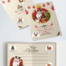 Gift Box Packaging Bag Tape Sticker, Pattern Festival Party Gift Decoration Label, Christmas Holiday Happy Celebration Decoration Label Sticker, Holiday Decoration Gift Series Sticker, Christmas Roll Sticker Daily Decoration Gift Series Sticker Label - Multicolor - View 2