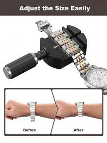 1PC Watch Band Remover Tool, Watch Chain Link Removal Tool, Watch Band Adjustment Pin Remover, Metal Watch Chain Shortener, Watch Pin Removal And Installation Tool, Wristwatch Band Length Adjustment Repair Tool, Home Watch Repair Accessory - Black - View 6
