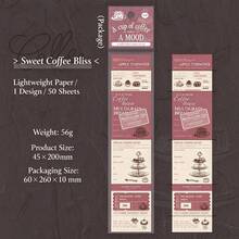 Long Tear-Off Sticky Note Pad, One Cup Of Coffee One Mood Series, Vintage Planner Material Paper, Suitable For Notebooks, Diaries, Planners, Back To School, School Season, Coffee Lovers - A - View 12