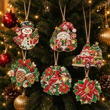 10 Pcs-5D DIY Diamond Painting Christmas Decoration Set - Christmas Ornaments, Featuring A Christmas Pattern, Suitable For Holiday Decoration And Handicraft Making, Christmas Decorations, Christmas Handicrafts - Merry Christmas - View 2