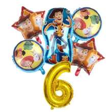 Cartoon Cowboy Character Foil Balloon Set, Star Round Pattern Balloons With Gold Large Number Balloon, Themed Birthday Party Decoration Supplies - View 15