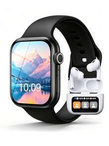ZhiKexing Sports Smart Watch + Touchscreen Earbuds Combo Set, 2.01-Inch High-Definition Display, Zinc Alloy Body, Supports Wireless Calling, Music Playback, Message Notifications, Smart Watch With Calculator, Alarm Clock And Other Multifunctions, Suitable For Android And IOS Systems, Fashionable And Modern Design, Ideal Gift For Men, Women, Lovers Or Parents. - View 11