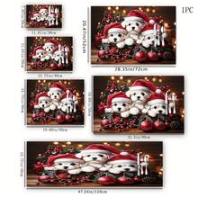1件裝聖誕系列3號聖誕帽馬爾濟斯小狗圖案印花咖啡吧墊,排水墊,咖啡機軟底矽藻土排水墊,軟橡膠排水墊,超吸水耐磨洗碗乾燥墊,適用於檯面、餐廳廚房桌墊、戶外用餐桌裝飾、居家廚房用品、檯面裝飾墊 - 彩色 - 查看 17