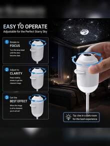 Multi-Pack USB Starry Sky Galaxy Projector Light, 360° Rotating Mini LED Portable Night Light, Adjustable Brightness, Touch Control, USB Powered, Suitable For Bedroom Ceiling, Wall And Romantic Atmosphere Decoration - Multicolor - View 10