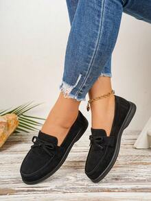 Sepatu Loafer Wanita Kasual Serbaguna, Bisa Dijadikan Hadiah untuk Pacar - Hitam - View 2