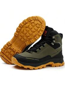 Men's Steel Toe Safety Work Shoes, Outdoor Hiking Casual Shoes, Wear-Resistant Rubber Sole, Suitable For Construction, Warehouse, Daily Maintenance Work - Green - View 11