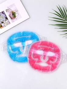 1pc Reusable Ice Compress Facial Mask, Lightweight Cooling Facial & Eye Ice Pack, Portable Hot & Cold Compress, Unisex, Suitable For Beach, Travel, Outdoor, Camping And Daily Use, Essential For Home, Bedroom And Outdoor Activities - Various - View 4
