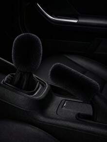 Plush Car Gear Shift Cover, Soft Warm Winter Gear Stick Protector, Universal Shift Lever Decor Accessory For Manual & Automatic Transmission, Car Interior Accessories - A - View 3