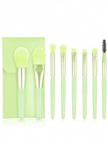 8pcs Short Makeup Brush Set With Storage Bag, Soft Bristles, Non-Powder-Absorbing, Suitable For Daily Commute Makeup And Exquisite Date Looks - Multicolor - View 12