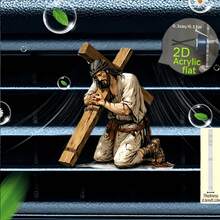 2D Flat Praying Jesus Reusable Car Air Freshener Clip - Random Scent Diffuser, Vent Interior Accessory, Easter Christmas Halloween Holiday Gift - A - View 5