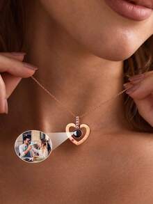 Customized Photo Projection Necklace, Personalized Keepsake Gift For Mom, Photo Projection Jewelry For Wife, Also Suitable As Wedding, Birthday Or Christmas Gift - Multi-color-style 11 - View 3