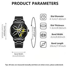 Jam Tangan dengan Tampilan Tema Hub Roda Dinamis, Cocok untuk Acara Santai dan Aktivitas Sehari-hari, Menciptakan Tampilan Aksesori Pergelangan Tangan yang Elegan - Kuning - View 2