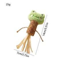 1pc New Cute Frog Corn Cob Cat Teaser Toy, Raffia Material, Teething, Scratch-Resistant And Durable, For Cat Self-Entertainment - Multicolor - View 2