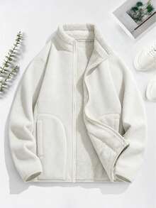 Women's Versatile Outdoor Reversible Fleece Jacket,Skiing White Sports Fall - White - View 1